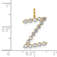 True Origin 14K Yellow Gold 0.50 Carat Lab Grown Diamond VS+ F+ Complete Alphabet Z Pendant view 4
