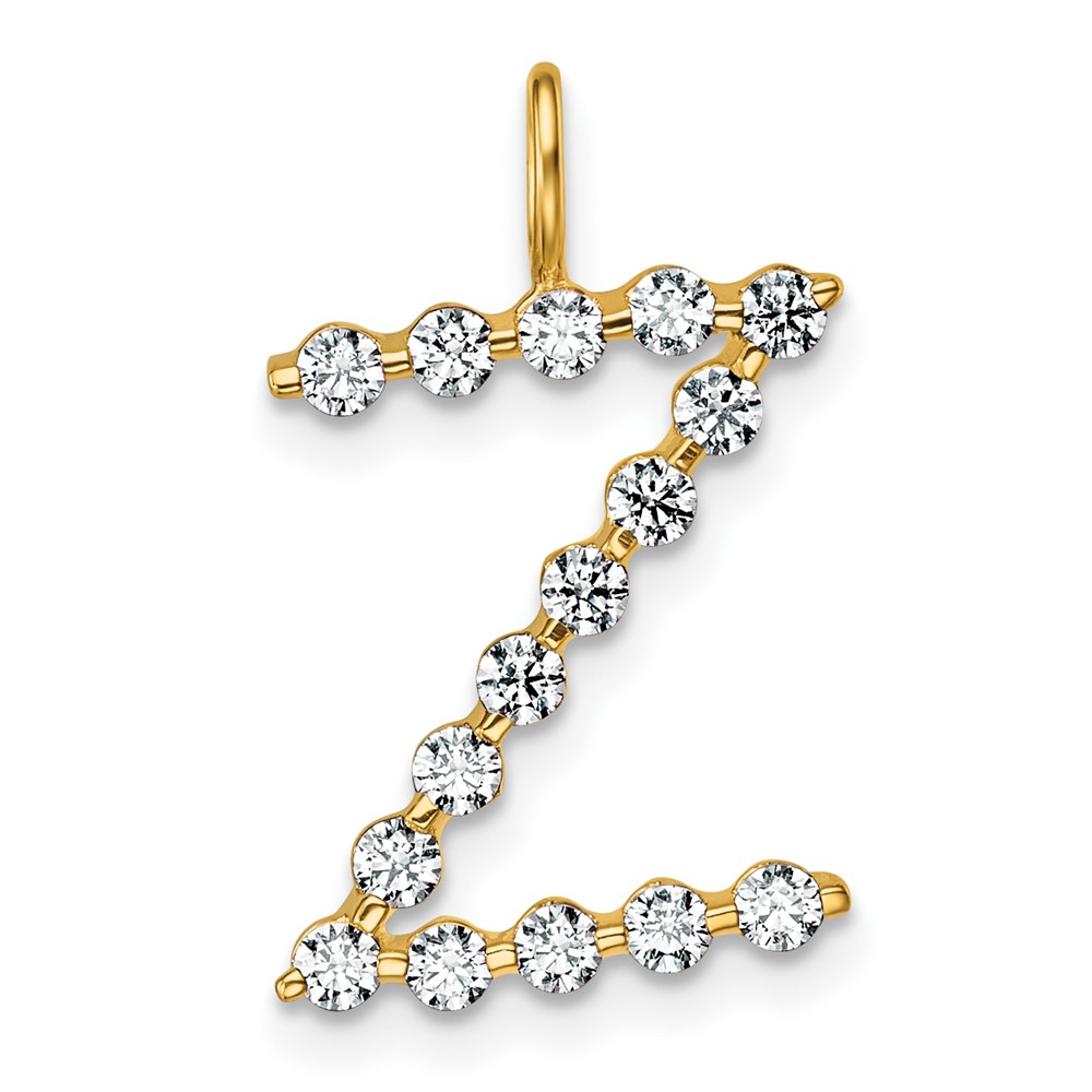 True Origin 14K Yellow Gold 0.50 Carat Lab Grown Diamond VS+ F+ Complete Alphabet Z Pendant