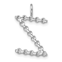 True Origin 14K White Gold 0.50 Carat Lab Grown Diamond VS+ F+ Complete Alphabet Z Pendant view 3