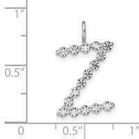 True Origin 14K White Gold 0.50 Carat Lab Grown Diamond VS+ F+ Complete Alphabet Z Pendant view 4