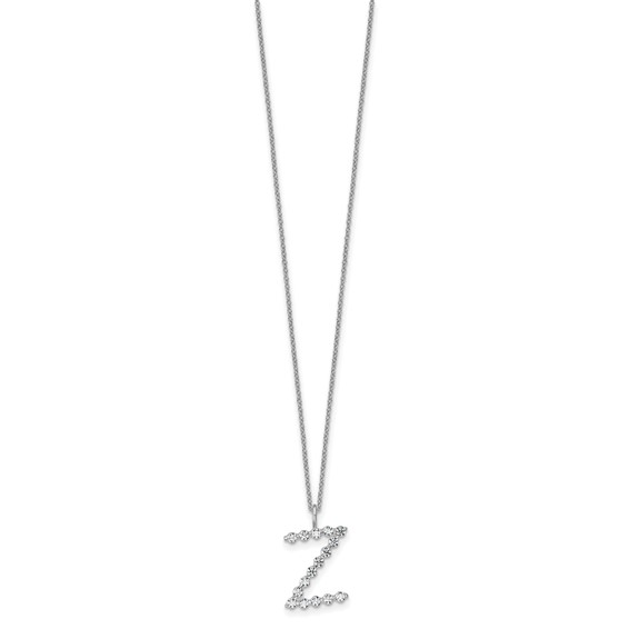 True Origin 14K White Gold 1/2 carat Lab Grown Diamond VS+ F+ Complete Alphabet Z Pendant Necklace