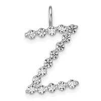 True Origin 14K White Gold 0.50 Carat Lab Grown Diamond VS+ F+ Complete Alphabet Z Pendant view 1