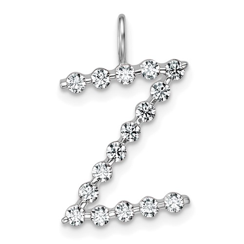 True Origin 14K White Gold 0.50 Carat Lab Grown Diamond VS+ F+ Complete Alphabet Z Pendant