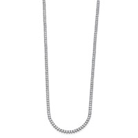 True Origin 14K White Gold 8.10 Carat Lab Grown Diamond VS+ F+ Complete Tennis Necklace, 20" view 2