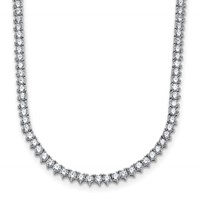 True Origin 14K White Gold 8.10 Carat Lab Grown Diamond VS+ F+ Complete Tennis Necklace, 20" view 1