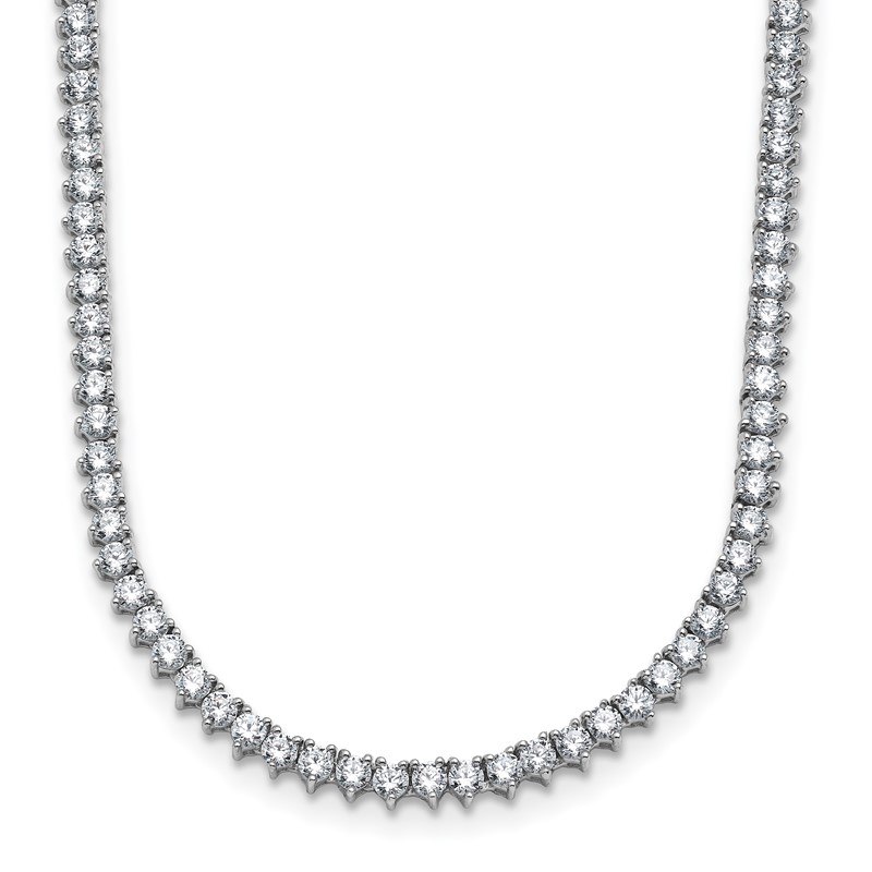 True Origin 14k White Gold 8 1/10 carat Lab Grown Diamond VS DEF 20 inch Tennis Necklace