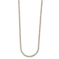 True Origin 14K Yellow Gold 8.10 Carat Lab Grown Diamond VS+ F+ Complete Tennis Necklace, 20" view 2
