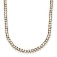 True Origin 14K Yellow Gold 8.10 Carat Lab Grown Diamond VS+ F+ Complete Tennis Necklace, 20" view 1