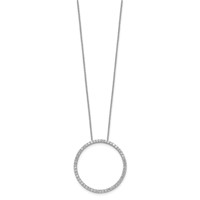 True Origin 14K White Gold 1 Carat Lab Grown Diamond VS+ F+ Complete Eternity Pendant Necklace, 18" view 2