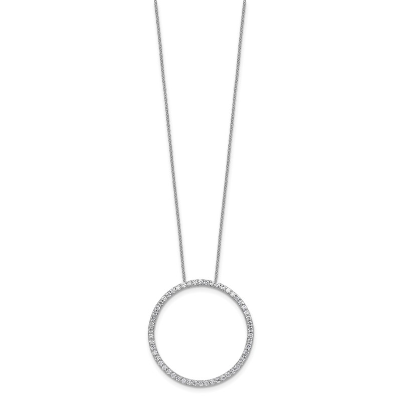 True Origin 14k White Gold 1 carat Lab Grown Diamond VS DEF 18 inch Eternity Pendant Necklace
