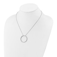 True Origin 14K White Gold 1 Carat Lab Grown Diamond VS+ F+ Complete Eternity Pendant Necklace, 18" view 3