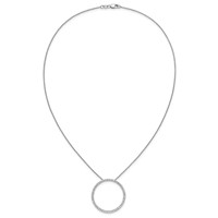 True Origin 14K White Gold 1 Carat Lab Grown Diamond VS+ F+ Complete Eternity Pendant Necklace, 18" view 4