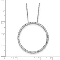 True Origin 14K White Gold 1 Carat Lab Grown Diamond VS+ F+ Complete Eternity Pendant Necklace, 18" view 5
