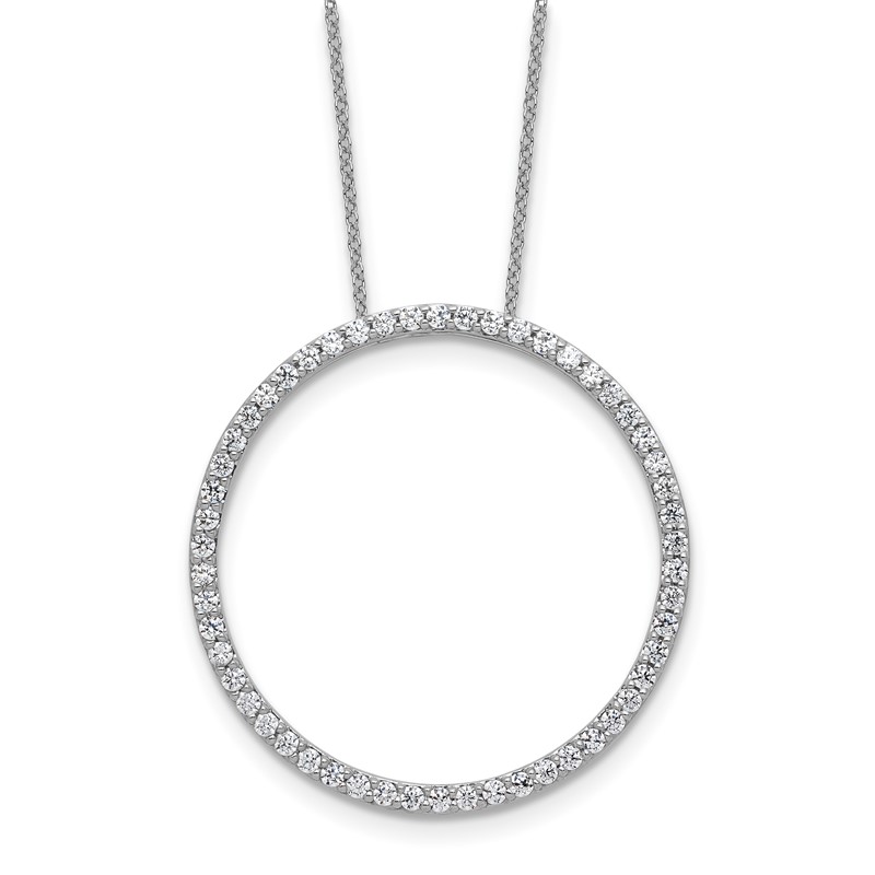 True Origin 14k White Gold 1 carat Lab Grown Diamond VS DEF 18 inch Eternity Pendant Necklace