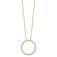 True Origin 14K Yellow Gold 1 Carat Lab Grown Diamond VS+ F+ Complete Eternity Pendant Necklace, 18" view 2