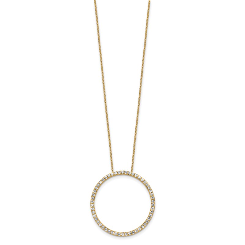 True Origin 14k 1 carat Lab Grown Diamond VS DEF 18 inch Eternity Pendant Necklace