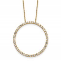 True Origin 14K Yellow Gold 1 Carat Lab Grown Diamond VS+ F+ Complete Eternity Pendant Necklace, 18" view 1