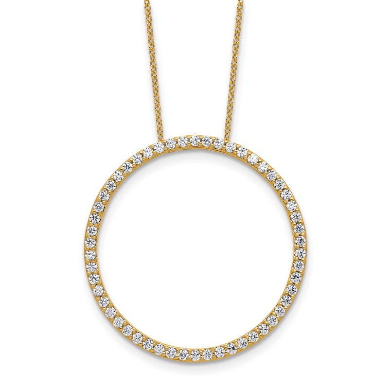 True Origin 14k 1 carat Lab Grown Diamond VS DEF 18 inch Eternity Pendant Necklace