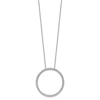 True Origin 14K White Gold 1.50 Carat Lab Grown Diamond VS+ F+ Complete Eternity Pendant Necklace, 18" view 2