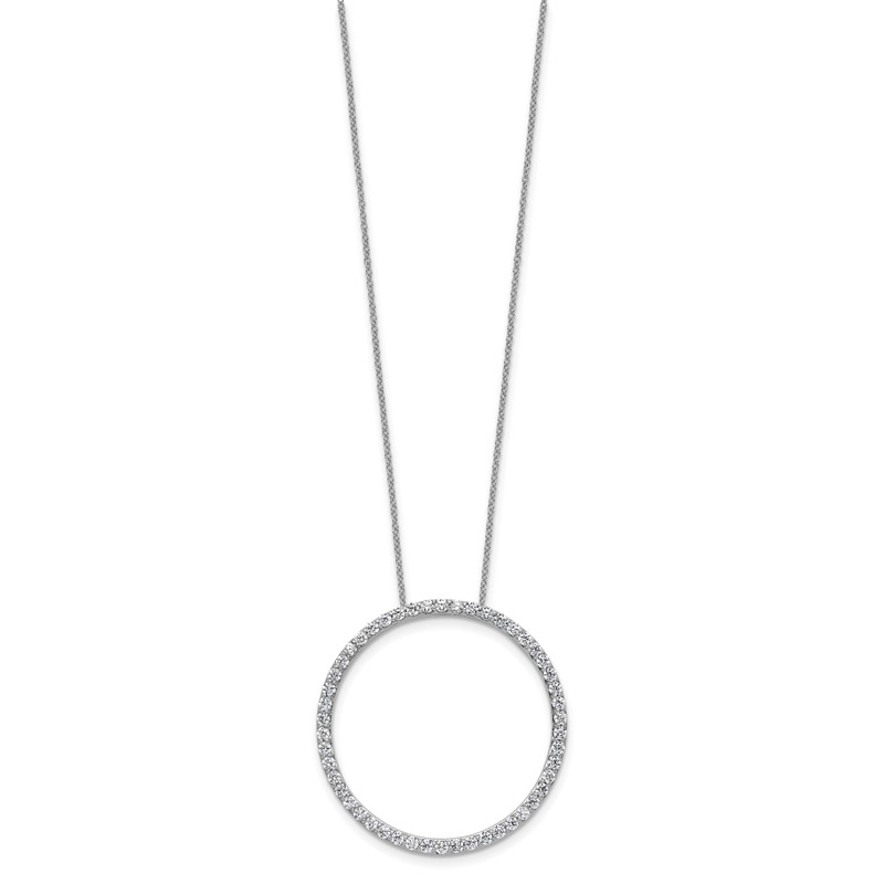 True Origin 14k White Gold 1 1/2 carat Lab Grown Diamond VS DEF 18 inch Eternity Pendant Necklace