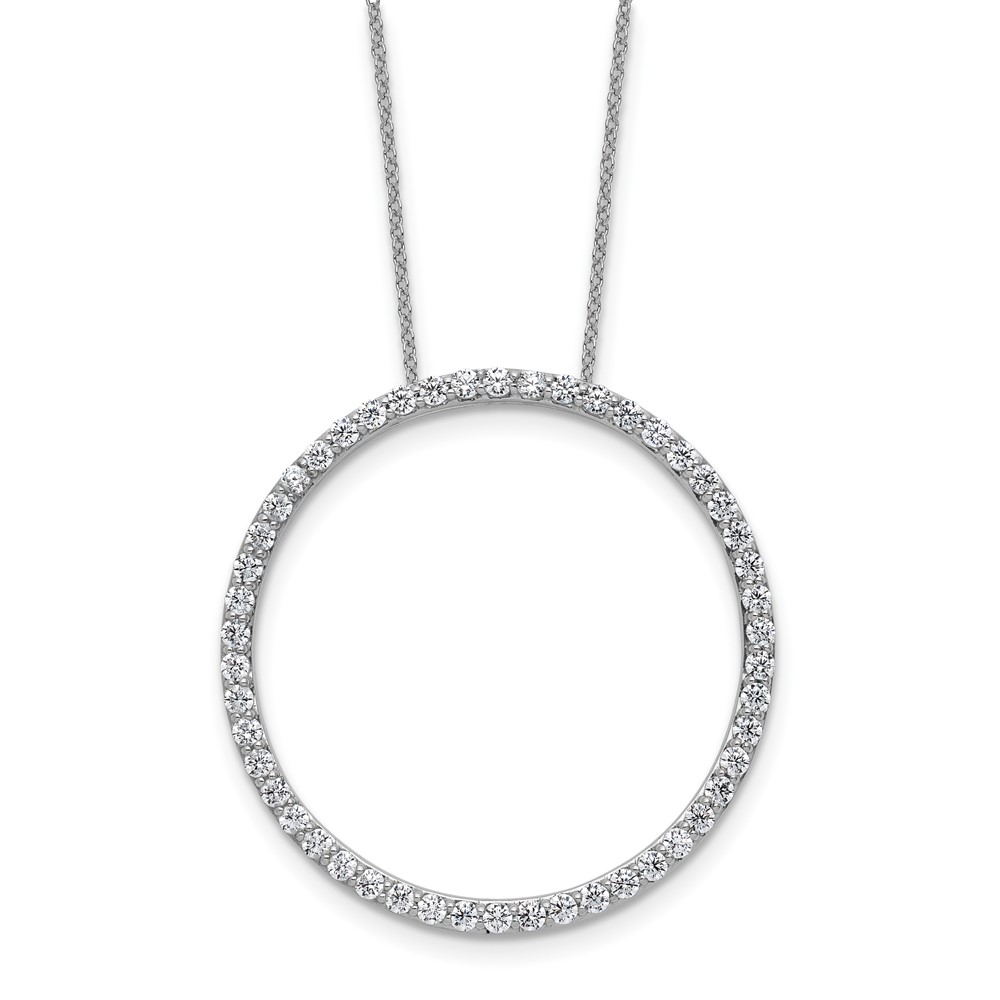 True Origin 14K White Gold 1.50 Carat Lab Grown Diamond VS+ F+ Complete Eternity Pendant Necklace, 18"