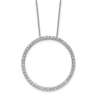 True Origin 14K White Gold 1.50 Carat Lab Grown Diamond VS+ F+ Complete Eternity Pendant Necklace, 18" view 1