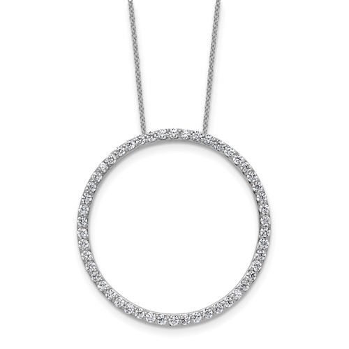 True Origin 14K White Gold 1.50 Carat Lab Grown Diamond VS+ F+ Complete Eternity Pendant Necklace, 18"