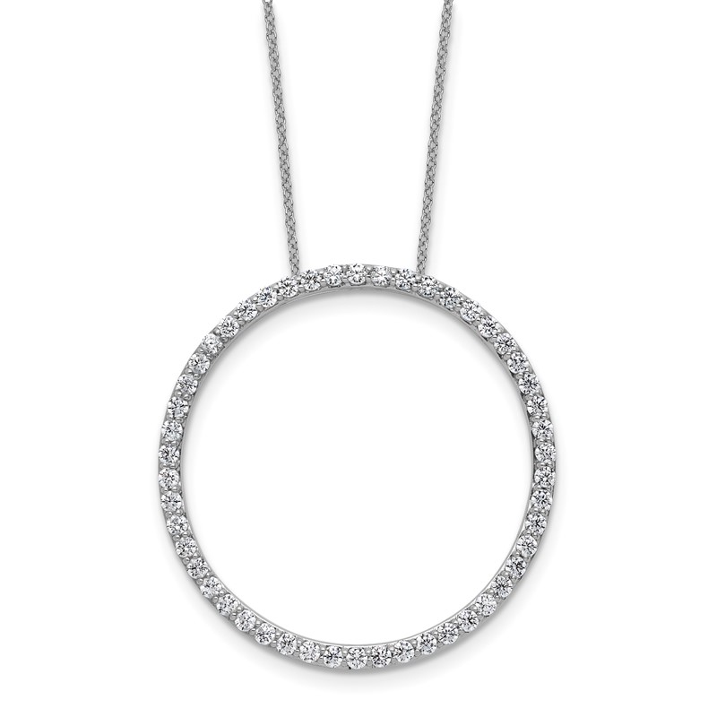 True Origin 14k White Gold 1 1/2 carat Lab Grown Diamond VS DEF 18 inch Eternity Pendant Necklace