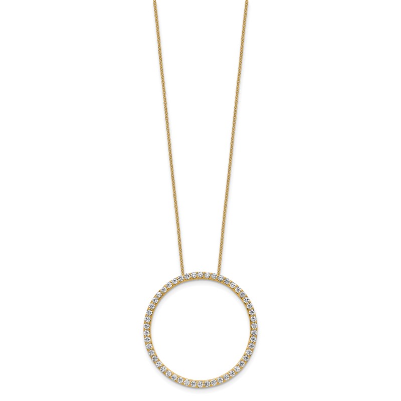True Origin 14k 1 1/2 carat Lab Grown Diamond VS DEF 18 inch Eternity Pendant Necklace