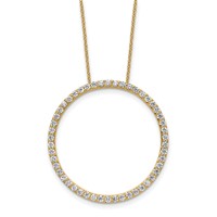 True Origin 14K Yellow Gold 1.50 Carat Lab Grown Diamond VS+ F+ Complete Eternity Pendant Necklace, 18" view 1