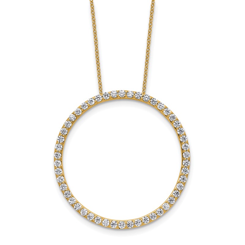 True Origin 14k 1 1/2 carat Lab Grown Diamond VS DEF 18 inch Eternity Pendant Necklace