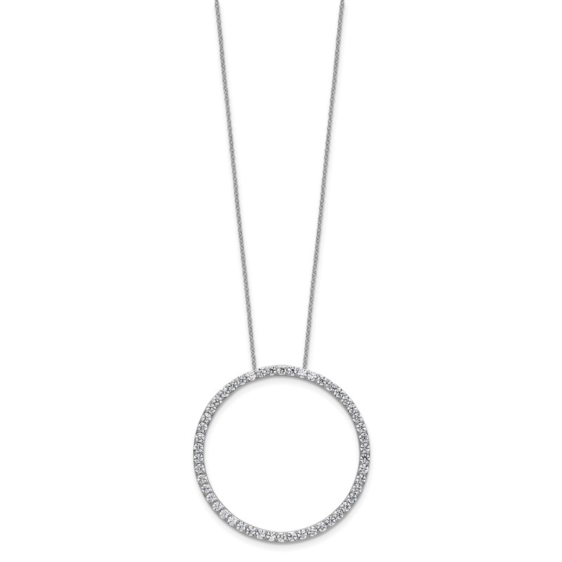 True Origin 14k White Gold 2 carat Lab Grown Diamond VS DEF 18 inch Eternity Pendant Necklace