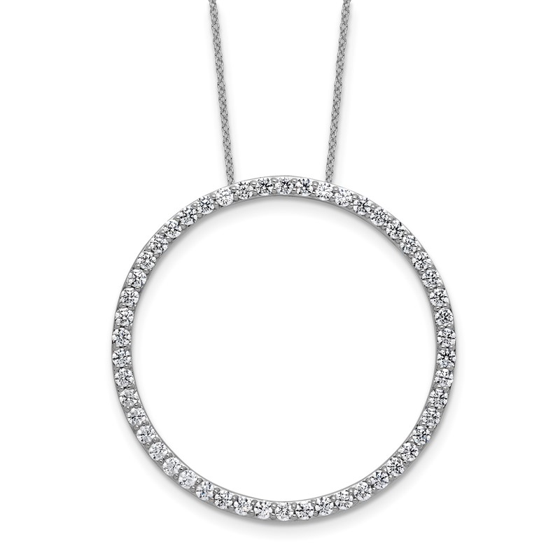 True Origin 14k White Gold 2 carat Lab Grown Diamond VS DEF 18 inch Eternity Pendant Necklace