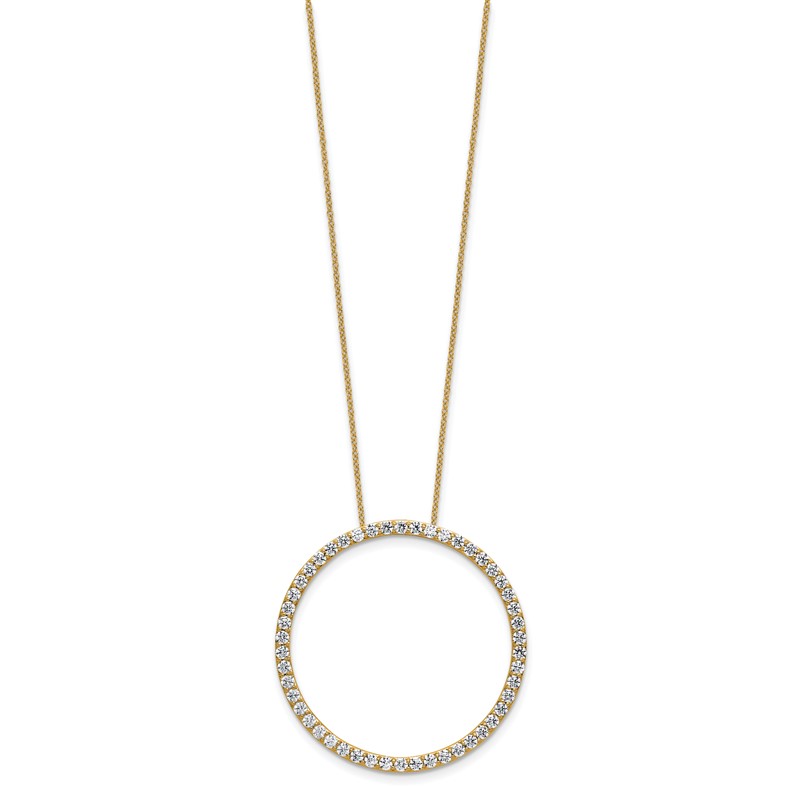 True Origin 14k 2 carat Lab Grown Diamond VS DEF 18 inch Eternity Pendant Necklace