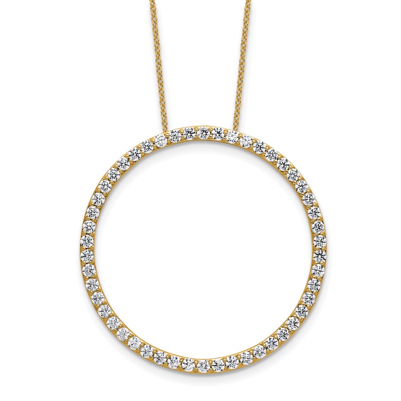 True Origin 14k 2 carat Lab Grown Diamond VS DEF 18 inch Eternity Pendant Necklace