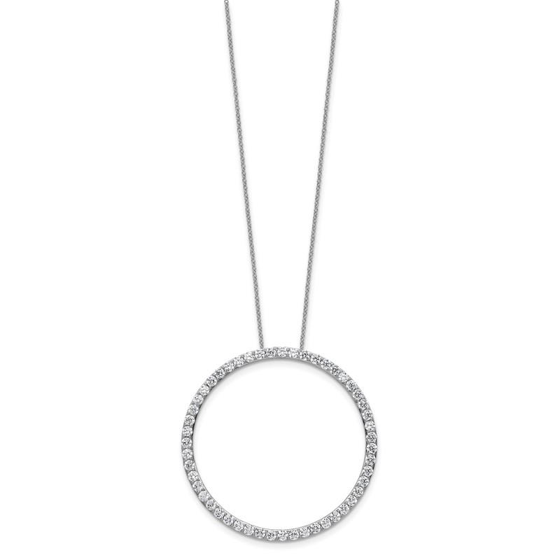 True Origin 14k White Gold 3 carat Lab Grown Diamond VS DEF 18 inch Eternity Pendant Necklace