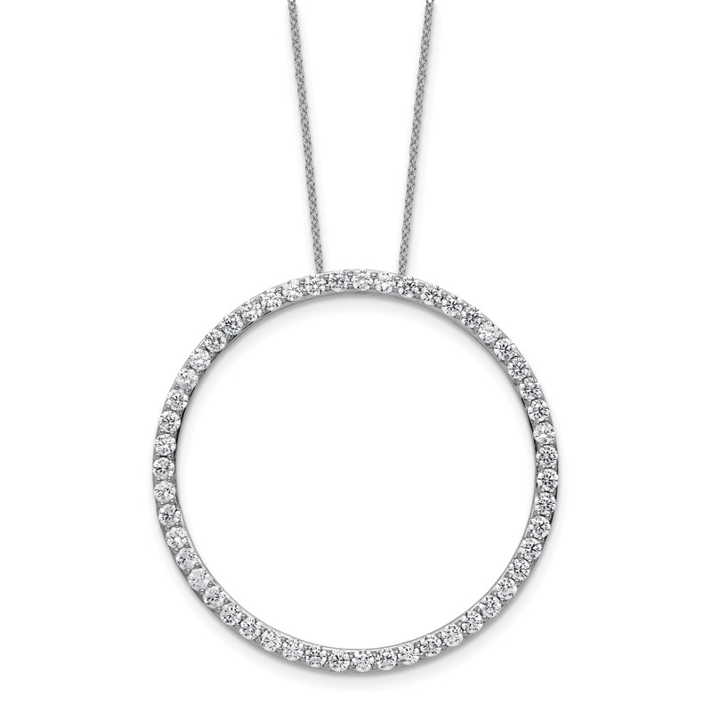 True Origin 14k White Gold 3 carat Lab Grown Diamond VS DEF 18 inch Eternity Pendant Necklace