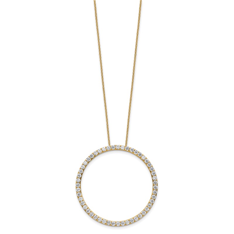 True Origin 14k 3 carat Lab Grown Diamond VS DEF 18 inch Eternity Pendant Necklace