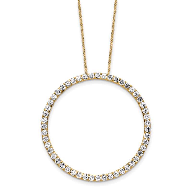 True Origin 14k 3 carat Lab Grown Diamond VS DEF 18 inch Eternity Pendant Necklace