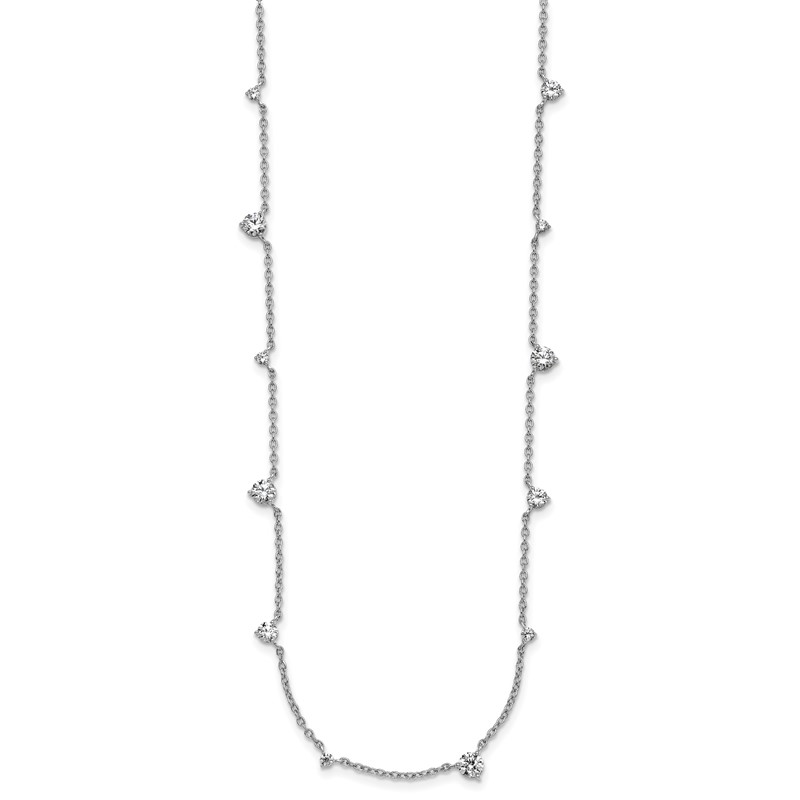 True Origin 14k White Gold 2 1/10 carat Lab Grown Diamond VS DEF Ten Station 16 inch Necklace