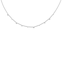 True Origin 14K White Gold 2.10 Carat Lab Grown Diamond VS+ F+ Complete 10 Station Necklace, 16" view 3