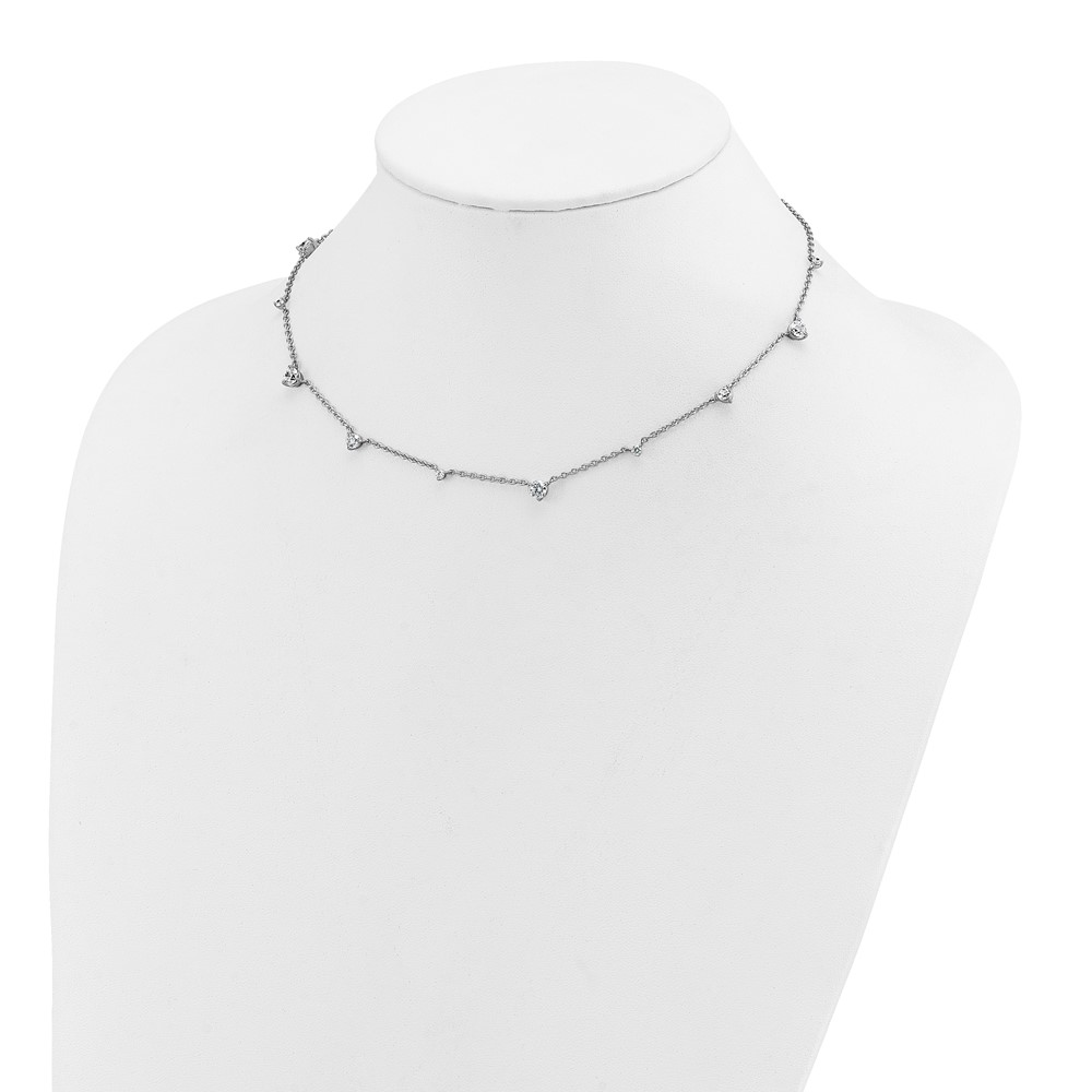 True Origin 14k White Gold 2 1/10 carat Lab Grown Diamond VS DEF Ten Station 16 inch Necklace (PM11003-200-WLD-16)