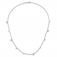 True Origin 14K White Gold 2.10 Carat Lab Grown Diamond VS+ F+ Complete 10 Station Necklace, 16" view 5