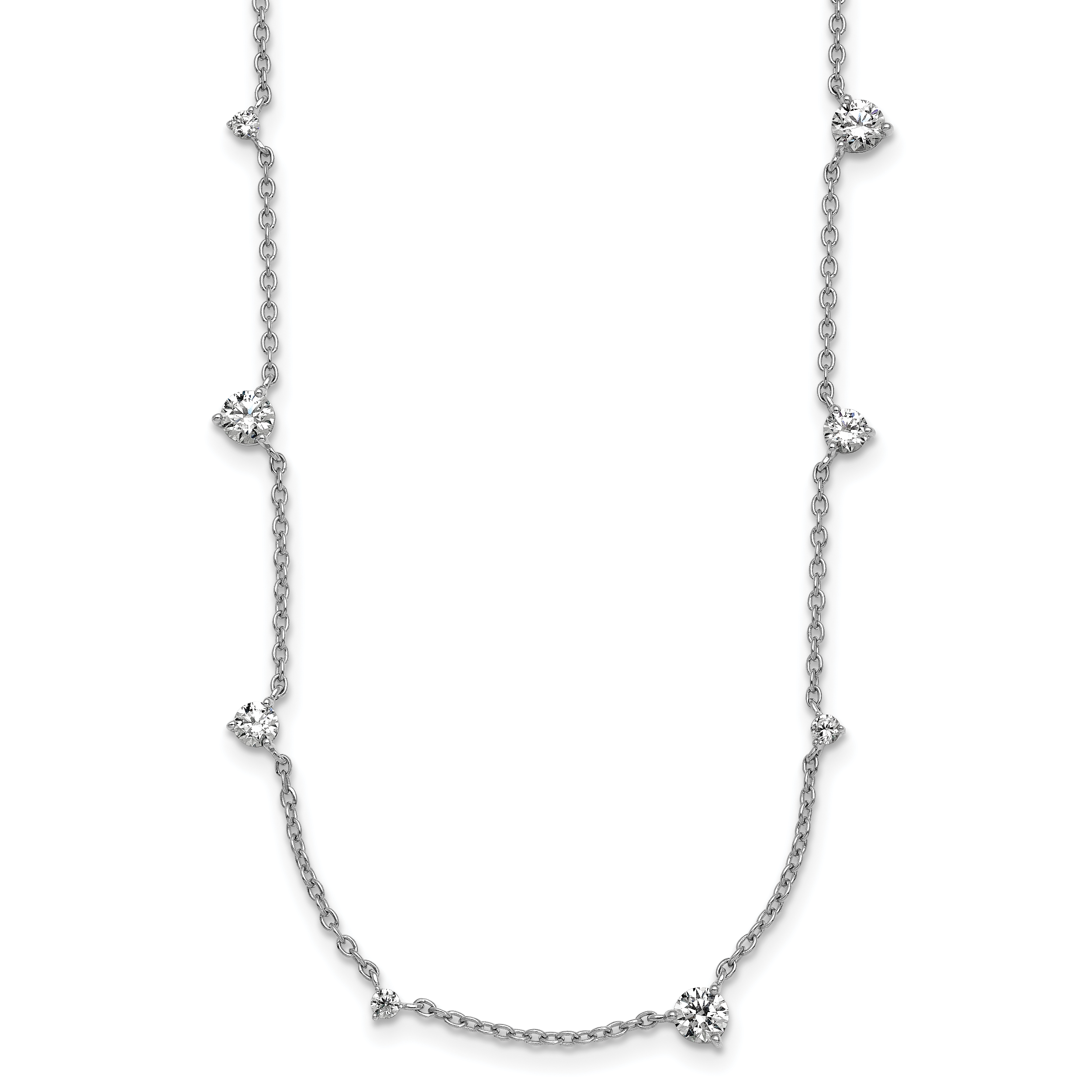True Origin 14k White Gold 2 1/10 carat Lab Grown Diamond VS DEF Ten Station 16 inch Necklace (PM11003-200-WLD-16)