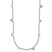 True Origin 14K White Gold 2.10 Carat Lab Grown Diamond VS+ F+ Complete 10 Station Necklace, 16" view 1