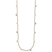True Origin 14K Yellow Gold 2.10 Carat Lab Grown Diamond VS+ F+ Complete 10 Station Necklace, 16" view 2