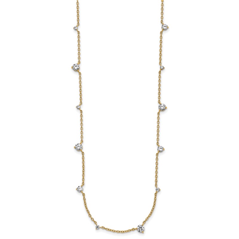 True Origin 14k 2 1/10 carat Lab Grown Diamond VS DEF Ten Station 16 inch Necklace