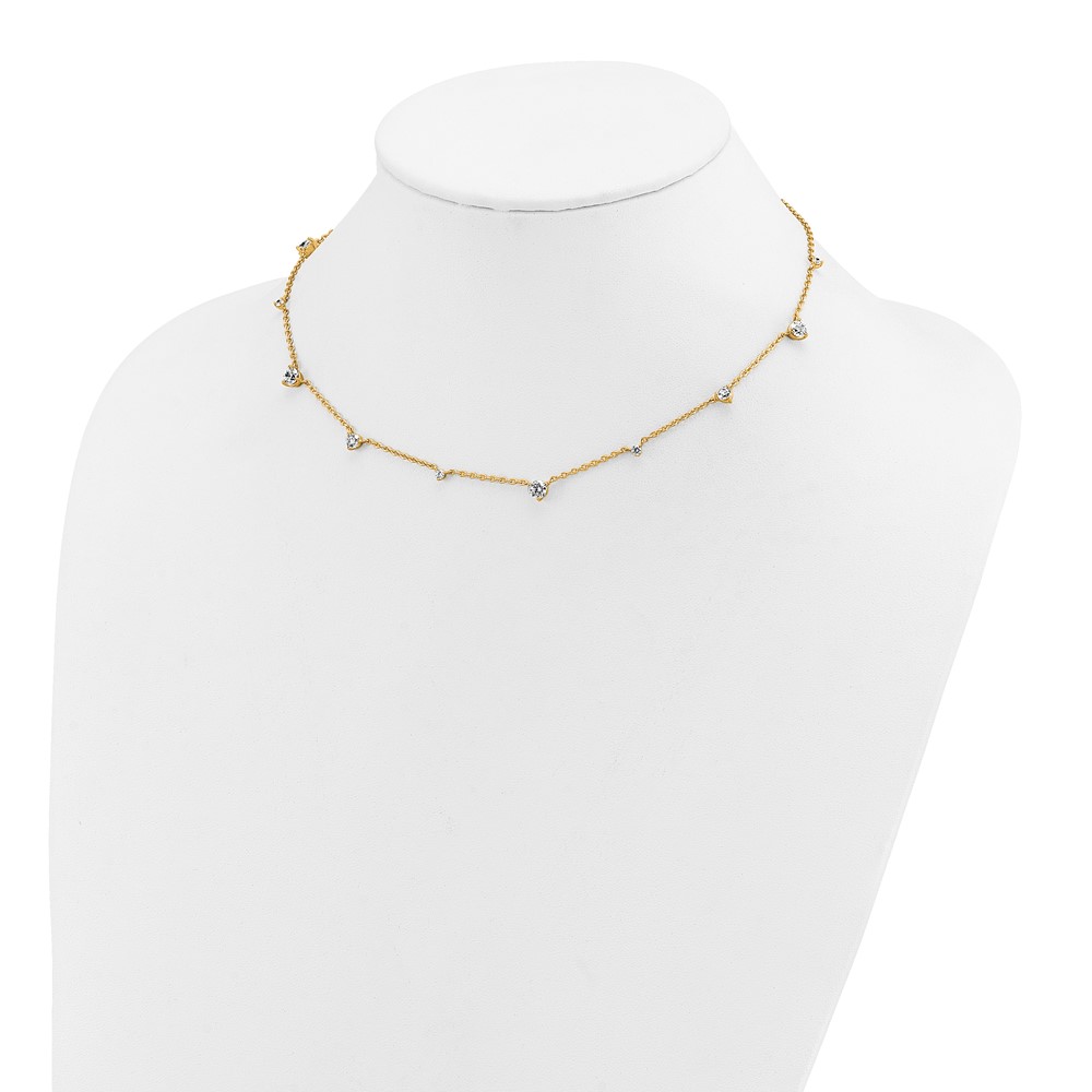 True Origin 14k 2 1/10 carat Lab Grown Diamond VS DEF Ten Station 16 inch Necklace (PM11003-200-LD-16)