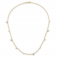 True Origin 14K Yellow Gold 2.10 Carat Lab Grown Diamond VS+ F+ Complete 10 Station Necklace, 16" view 5