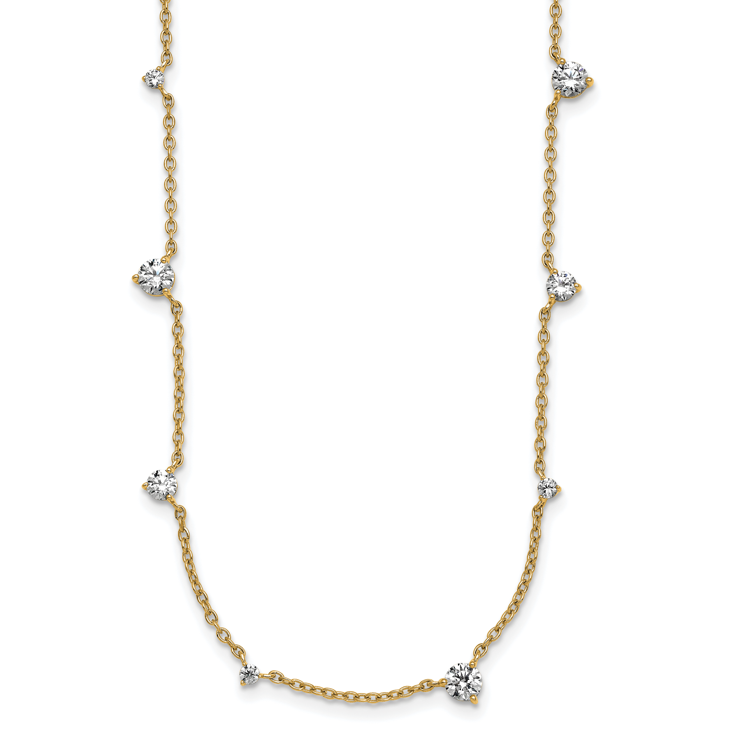 True Origin 14k 2 1/10 carat Lab Grown Diamond VS DEF Ten Station 16 inch Necklace (PM11003-200-LD-16)